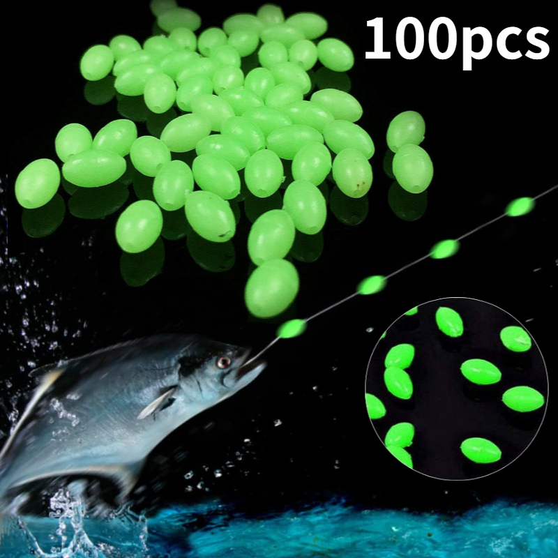 Fishing Quest - 100pcs/lot Oval Night Luminous Fishing Beads