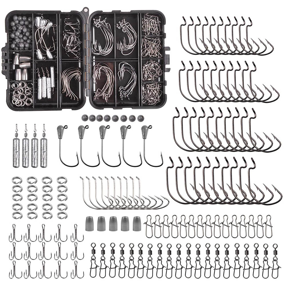 Bass Fishing Lure - 166PCS Fishing tackle box Including worm