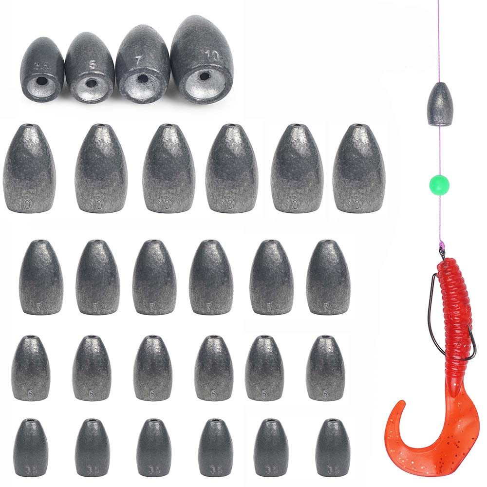 Bass Fishing Lure - Bullet Fishing Sinkers Weights Kit Flipping