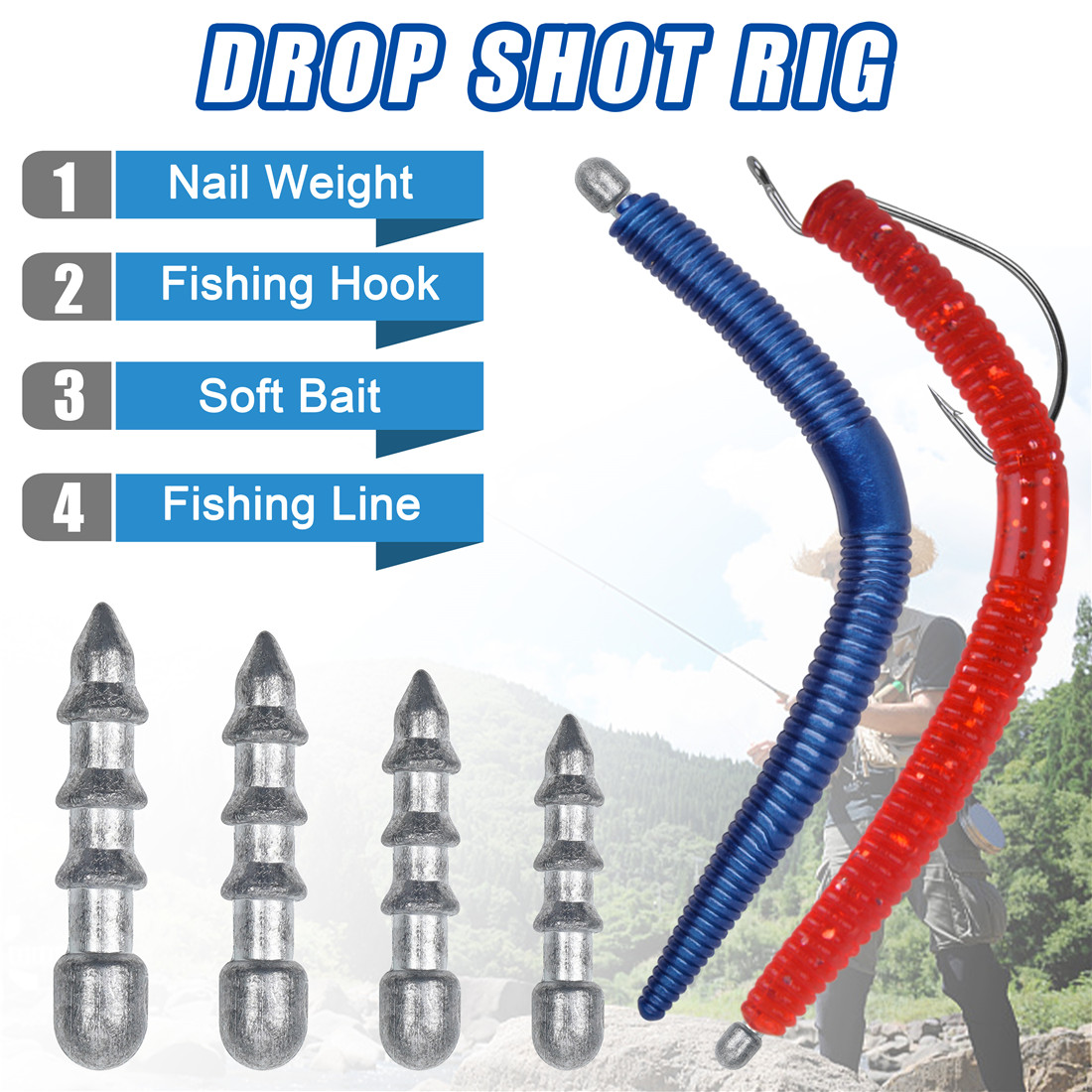 20pcs Nail weights sinkers Wor - đánh giá và giá Bass Fishing Lure