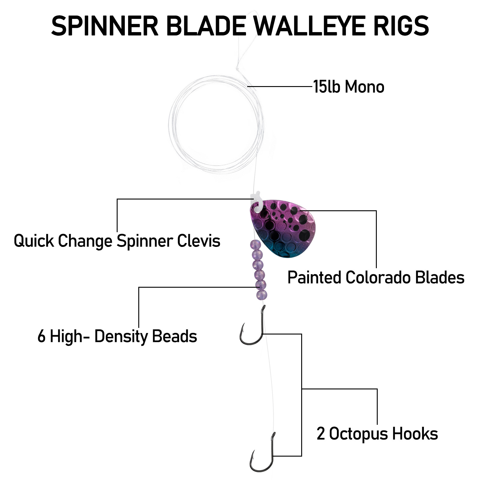 10pcs Walleye Spinner Rig 114c - đánh giá và giá Surf Fishing Equipment